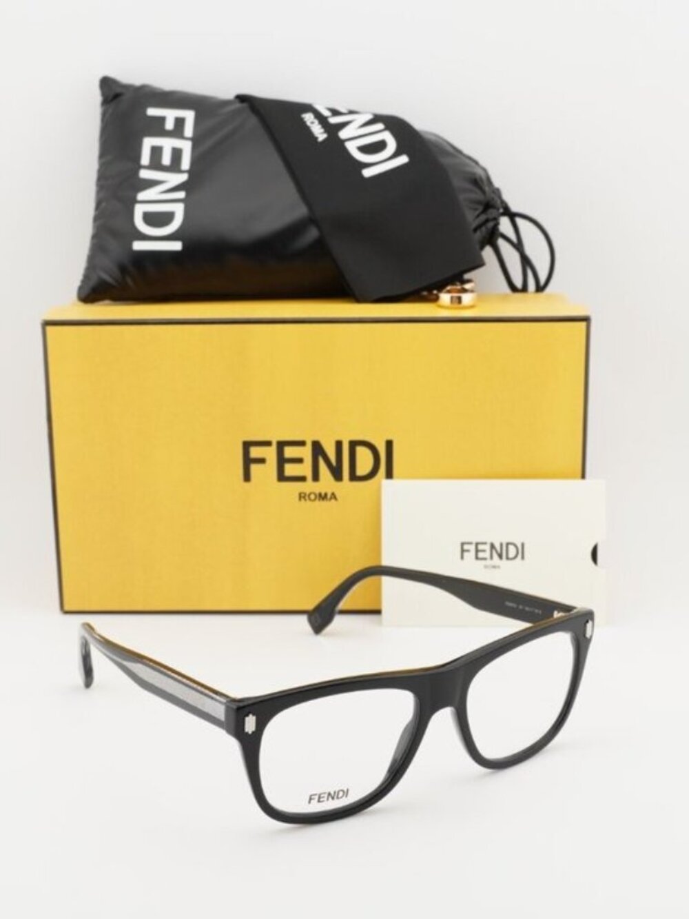 Fendi FE50070I 001 Square Eyeglasses 54mm - Black